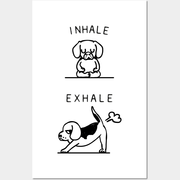 Inhale Exhale Beagle Wall Art by huebucket